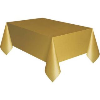 Gold Plastic Table Cover, 108" x 54"