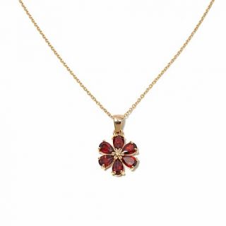 Technibond® Gemstone Floral Pendant with 18" Chain   7833899