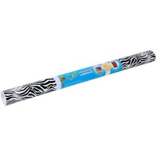 Duck Brand Deco Adhesive Laminate Shelf Liner, 20" x 10', Zebra