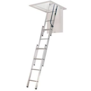 Werner 7 ft.   9 ft., 18 in. x 24 in. Compact Aluminum Attic Ladder with 250 lb. Maximum Load Capacity AA1510B