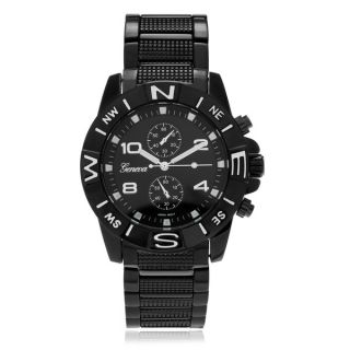 Geneva Platinum Mens Chronograph Style Moisture Resistant Link Watch