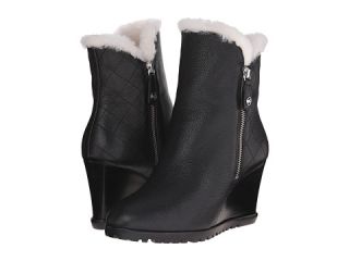 MICHAEL Michael Kors Whitaker Wedge Boot Black Tumbled Leather/Real Shearling