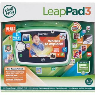 LeapFrog LeapPad3 Kids' Learning Tablet with Wi Fi, Green or Pink