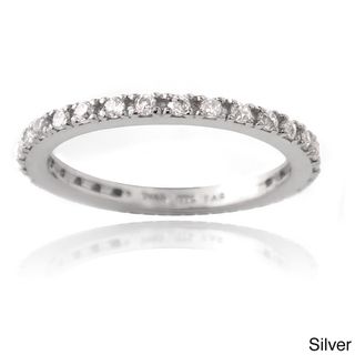 Icz Stonez Sterling Silver Cubic Zirconia Eternity Band Stackable Ring