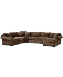 Trevor Fabric 5 Piece Chaise Sectional Sofa   Furniture