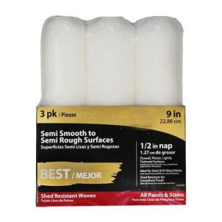 9 in. x 1/2 in. White Woven Roller Covers (3 Pack) RS 1023