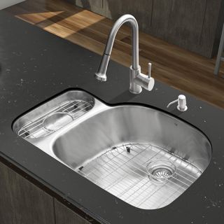 Vigo Platinum 31.75 x 21 Undermount Stainless Steel Kitchen Sink