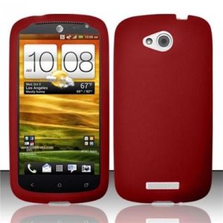 Insten Red Silicone Soft Skin Cover Case For HTC One VX