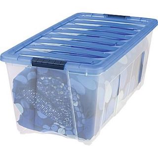 IRIS 83.7 Quart Stack & Pull Modular Box, Clear with Navy Lid (150282)