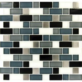 MS International Crystal Cove 12 in. x 12 in. Glass Blend Mesh Mounted Mosaic Tile THDWG GLMT CCB 8MM