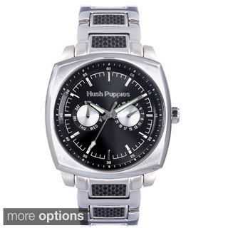 Hush Puppies Mens Stainless Steel Square Day and Date Watch