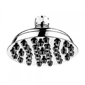 Whitehaus WHSM01 6 C Showerhaus small sunflower rainfall showerhead with 37 nozzles   solid brass construction with adjustable ball joint   Polished Chrome