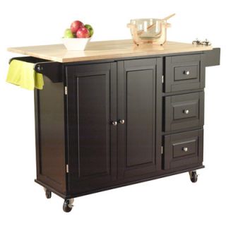 Darby Home Co Dorothy Kitchen Island with Wood Top