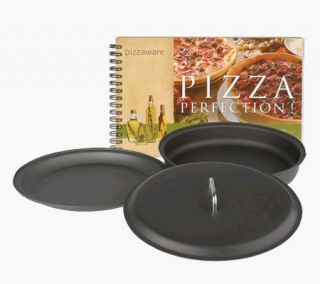 Pizzaware 3 pc. Anodized Pizza Pan Set with Cookbook —