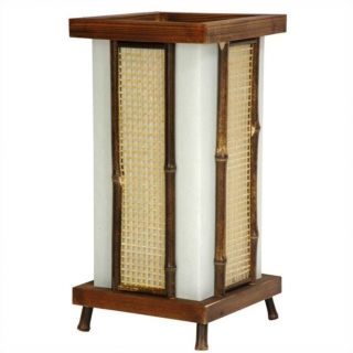 Oriental Furniture 14 " Matsu Wood and Bamboo Shoji Lantern   WDLT4 39
