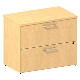 Bush Business 300 Series 36W 2 Drawer Lateral File, Natural Maple, Installed