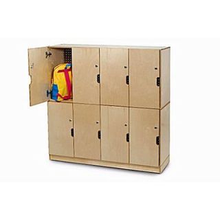 Whitney Brothers Backpack Storage With Locking Doors, Natural