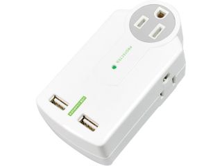 Surge Protector, Wall Tap, 3 Outlet, 2 USB, 612 Joule, White CCS51549