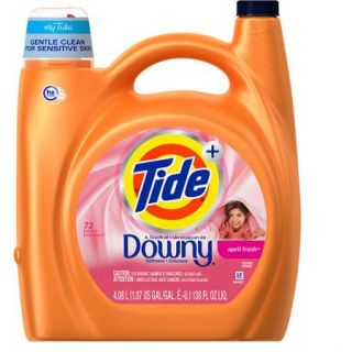 Tide Plus Downy April Fresh Scent HE Turbo Clean Liquid Laundry Detergent, 72 Loads 138 oz