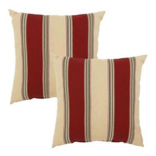 Hampton Bay Chili Stripe Outdoor Throw Pillow (2 Pack) DISCONTINUED 7050 02298000
