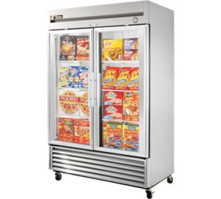 True T 49FG 54.13" Two Section Reach In Freezer, (2) Glass Doors, 115v