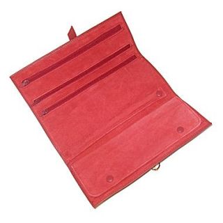 Royce Leather Jewelry Roll Red