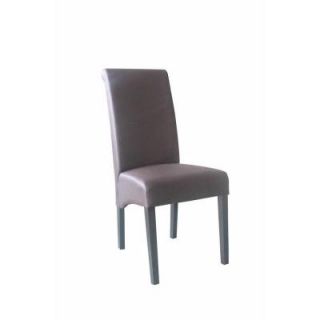 4D Concepts Brown Faux Leather Sleek High Back Parson's Chair 824059
