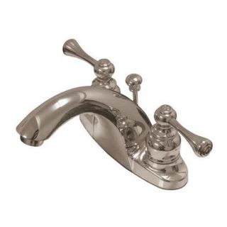Kingston Brass GKB764.BL Lavatory English Country Faucet Double Handle ;Satin Nickel