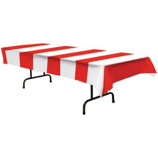 Red and White Striped Tablecover