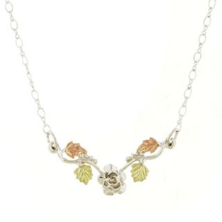 Black Hills Gold and Silver Rose Necklace   11147602  