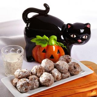 David's Cookies Cat Pumpkin Jar with Double Chocolate Chip Pecan Meltaways   7820566