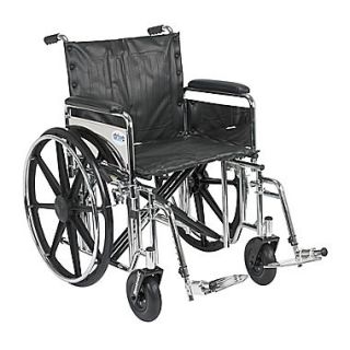 Drive Medical Sentra Extra Heavy Duty Wheelchair, Full Arms, Footrest, 20
