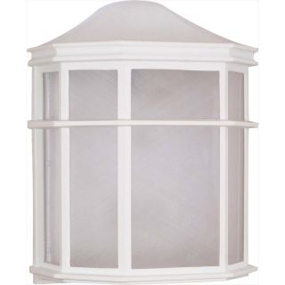 10.9 in H White Outdoor Wall Light