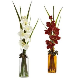 Nearly Natural Phalaenopsis with Colored Jar (Set of 2) 4824 S2
