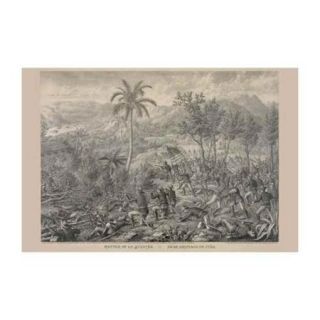 Battle of La Quasina. Near Santiago De Cuba Print (Canvas Giclee 12x18)