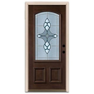 Steves & Sons Trenton 3/4 Arch Lite Prefinished Mahogany Wood Prehung Front Door DISCONTINUED Q6TPYR&A10B1LH