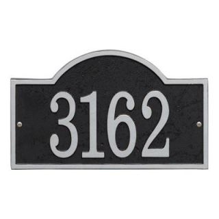 Whitehall Products Fast and Easy Arch House Number Plaque, Black/Silver 31264