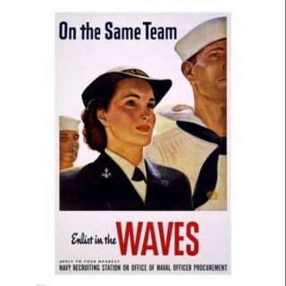 On the Same Team Enlist in the Waves Poster Print (18 x 24)