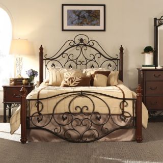 TRIBECCA HOME Madera Graceful Scroll Bronze Iron Metal Full sized Bed