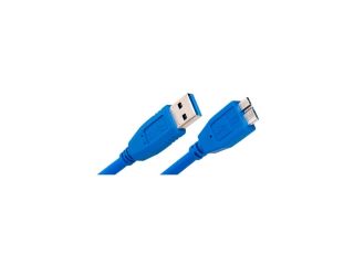 Link Depot MUSB30 10 MICRO 10 ft. Blue USB 3.0 Type A Male to Micro Male Cable
