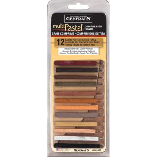 MultiPastel Compressed Chalk Sticks 12/PkgEarth, Portrait & Skin Tones