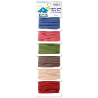 Clubhouse Crafts Elastic Cord Colorful Thick  6 Colors 4 Yards Each