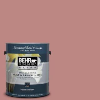 BEHR Premium Plus Ultra 1 gal. #S150 4 Red Clover Satin Enamel Interior Paint 775401