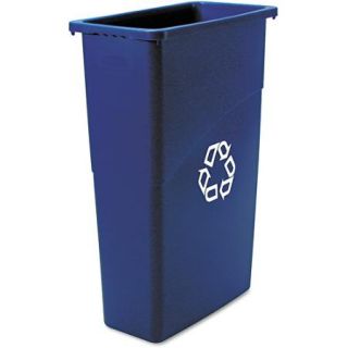 Rubbermaid Commercial Slim Jim Blue Plastic Recycling Container, 23 gal