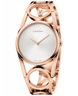 Calvin Klein Womens Swiss Round Rose Gold Tone PVD Stainless Steel