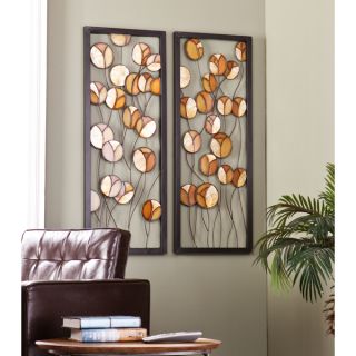 Upton Home Sloan Abstract Metal/Capiz Wall Panel 2pc Set  