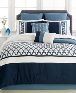 Verona Blue 8 Pc. Full Comforter Set   Bed in a Bag   Bed & Bath