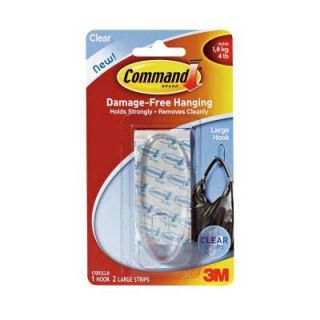 Command Large Clear Strip Hook (3 Piece per Pack) 17093CLR