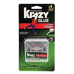 Krazy Glue All Purpose Single Use .07 Oz. Clear Pack Of 4
