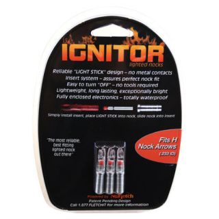 NuFletch Ignitor Lighted Arrow Nocks 3 Pack Red .233/H Nock 817569